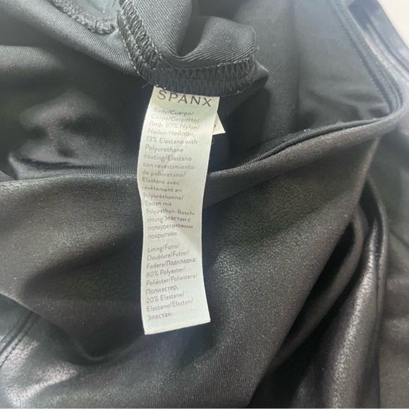Spanx Ready To Wow Faux Leather Leggings Black Large - Picture 6 of 9